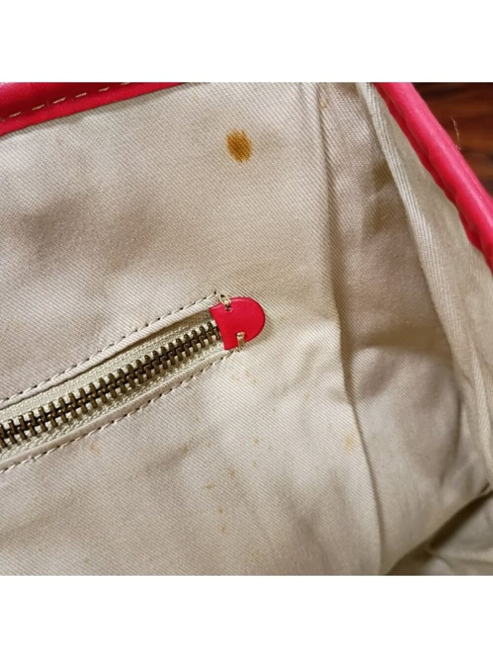 J. Crew Quilted Red Nylon Tote Bag With Leather Trim - Picture 7 of 10